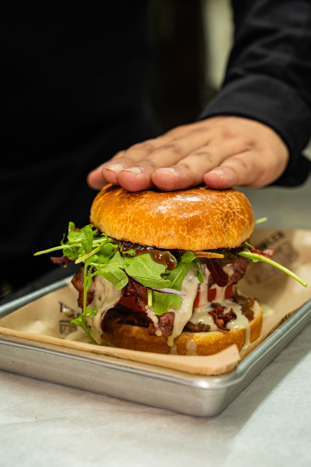 Burger bacon sauce maison